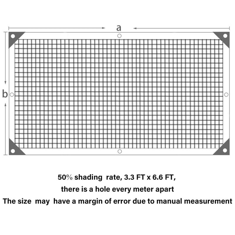 winemana 50% Black Shade Cloth  3.3 x 6.6 FT Durable Mesh Tarp with Grommets  Garden Sunblock Shade Cloth Shading Antifreezing for Plants Cover  Greenhouse  Barns Kennel  Patio  Tomatoes - Image 2